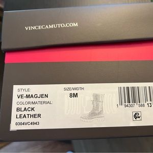 Magjen Leather Combat Boot In Black Leather